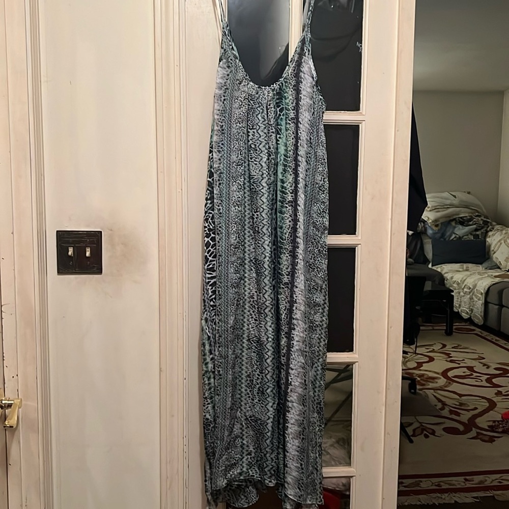 Anthropologie Lover + Friends Chic Blue Patterned Maxi Dress